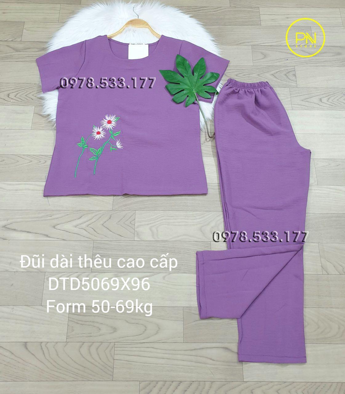 [50-69] Đồ bộ trung niên đũi dài thêu cao cấp- DTD5069X96