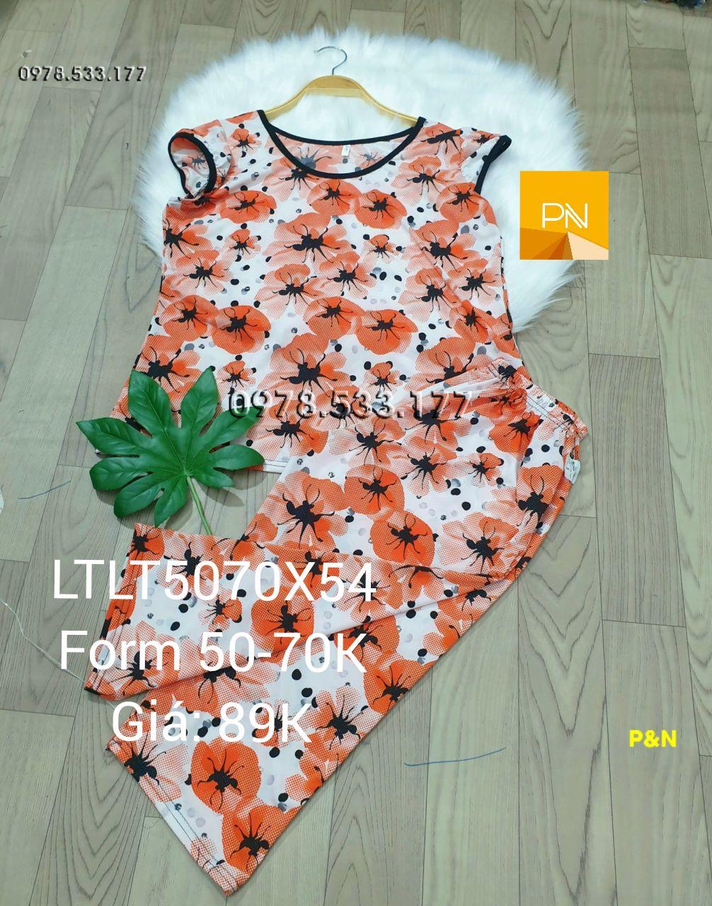 [50-70kg] Đồ bộ trung niên lạnh thái lửng túm bông đẹp - LTLT5070X54