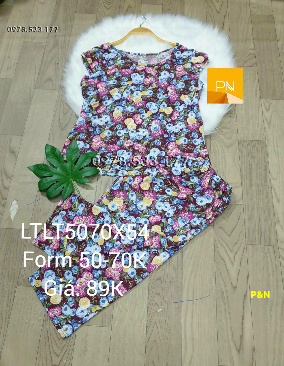 [50-70kg] Đồ bộ trung niên lạnh thái lửng túm bông đẹp - LTLT5070X54