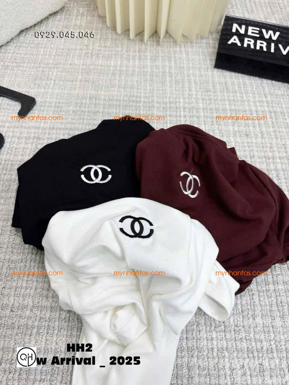Áo thun zip thêu Chanel hàng qc cao cấp - 56THU753