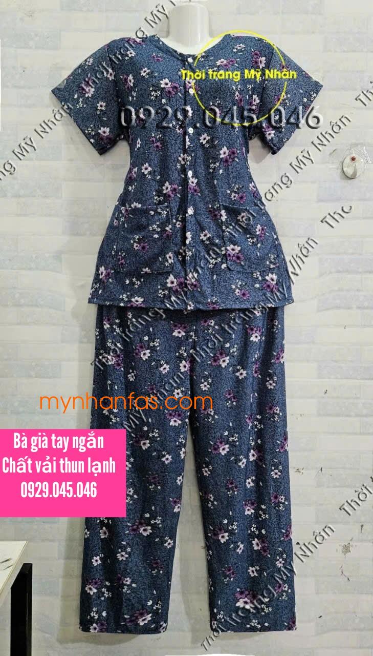 40-75kg) Đồ bộ bà ba cho bà ngoại nội mẹ lớn tuổi tay ngắn quần dài cài nút 40-75kg) Đồ bộ bà ba cho bà ngoại nội mẹ lớn tuổi tay ngắn quần dài cài nút