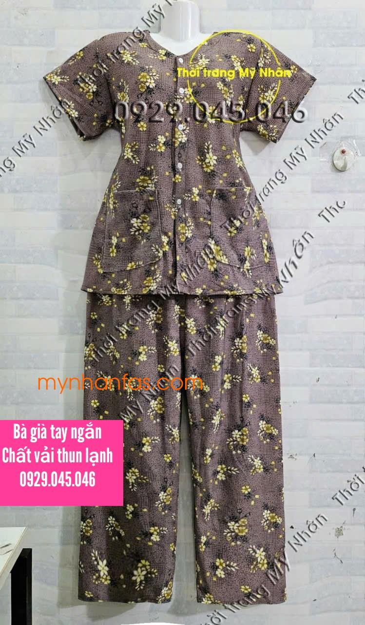40-75kg) Đồ bộ bà ba cho bà ngoại nội mẹ lớn tuổi tay ngắn quần dài cài nút 40-75kg) Đồ bộ bà ba cho bà ngoại nội mẹ lớn tuổi tay ngắn quần dài cài nút