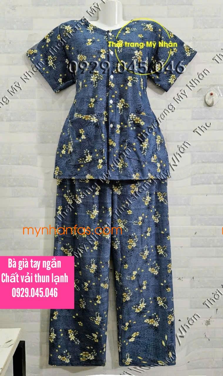 40-75kg) Đồ bộ bà ba cho bà ngoại nội mẹ lớn tuổi tay ngắn quần dài cài nút 40-75kg) Đồ bộ bà ba cho bà ngoại nội mẹ lớn tuổi tay ngắn quần dài cài nút