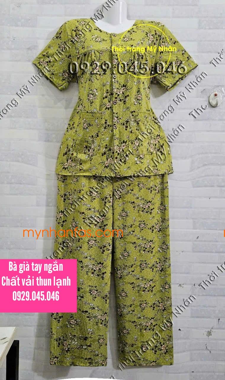 40-75kg) Đồ bộ bà ba cho bà ngoại nội mẹ lớn tuổi tay ngắn quần dài cài nút 40-75kg) Đồ bộ bà ba cho bà ngoại nội mẹ lớn tuổi tay ngắn quần dài cài nút
