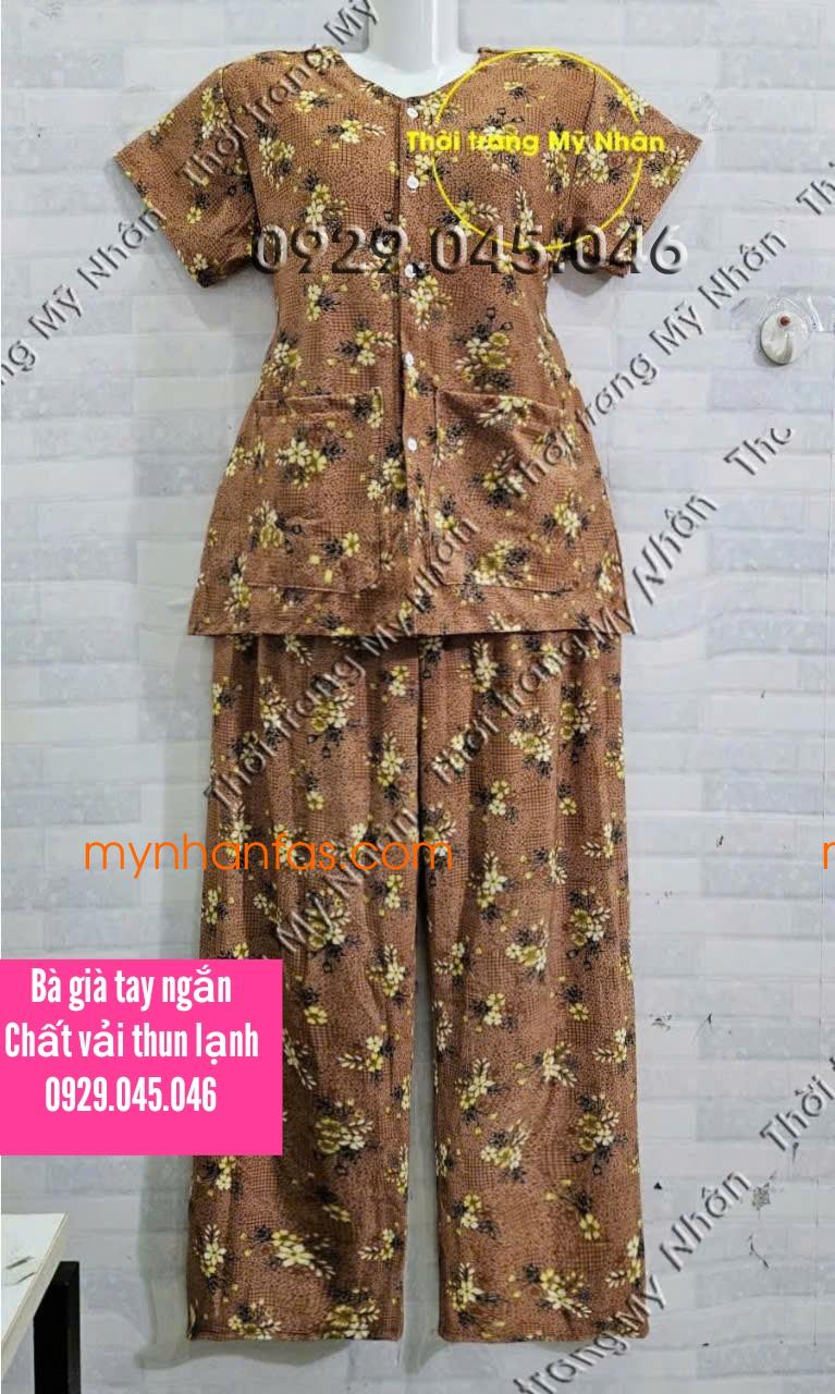 40-75kg) Đồ bộ bà ba cho bà ngoại nội mẹ lớn tuổi tay ngắn quần dài cài nút 40-75kg) Đồ bộ bà ba cho bà ngoại nội mẹ lớn tuổi tay ngắn quần dài cài nút