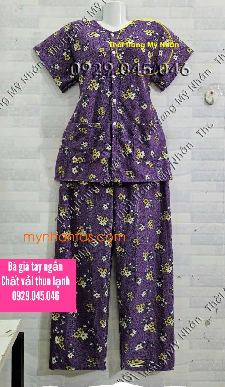 40-75kg) Đồ bộ bà ba cho bà ngoại nội mẹ lớn tuổi tay ngắn quần dài cài nút 40-75kg) Đồ bộ bà ba cho bà ngoại nội mẹ lớn tuổi tay ngắn quần dài cài nút