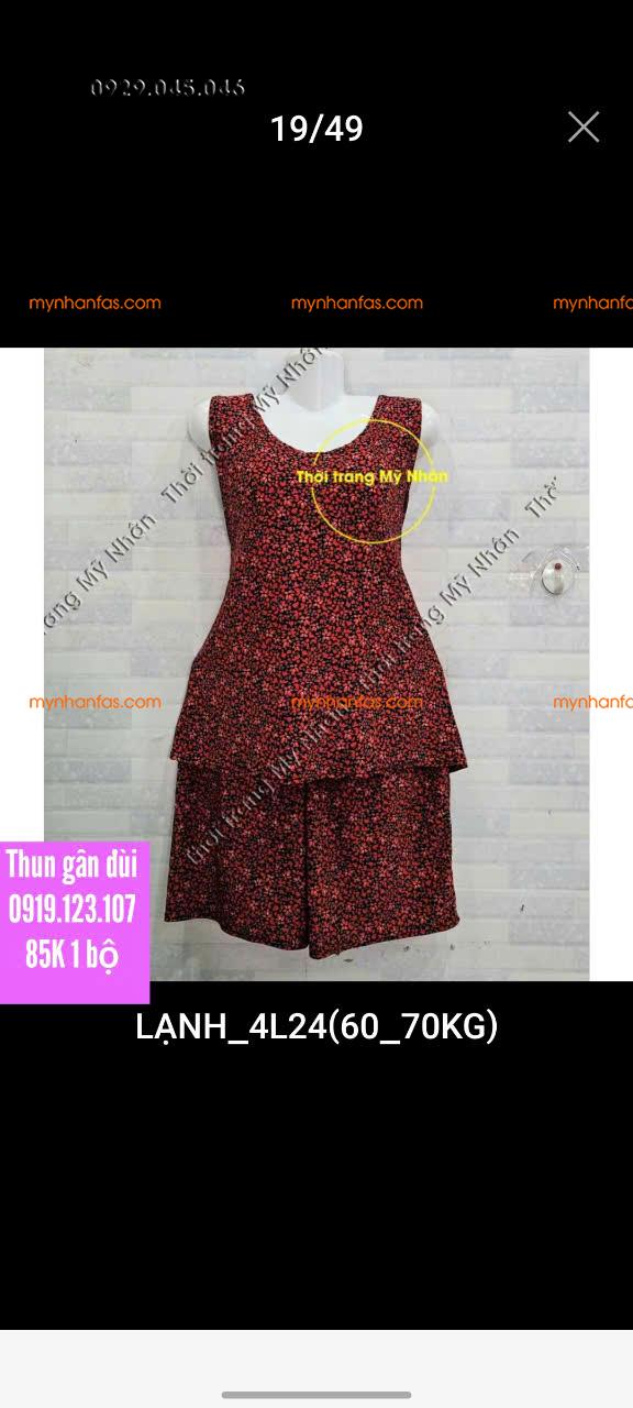 Đồ bộ nữ mặc nhà thun gân quần đùi - MYN752