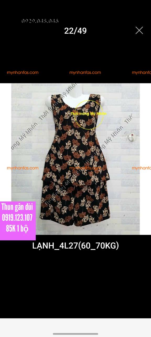 Đồ bộ nữ mặc nhà thun gân quần đùi - MYN752