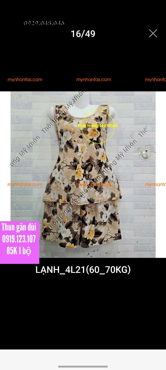 Đồ bộ nữ mặc nhà thun gân quần đùi - MYN752