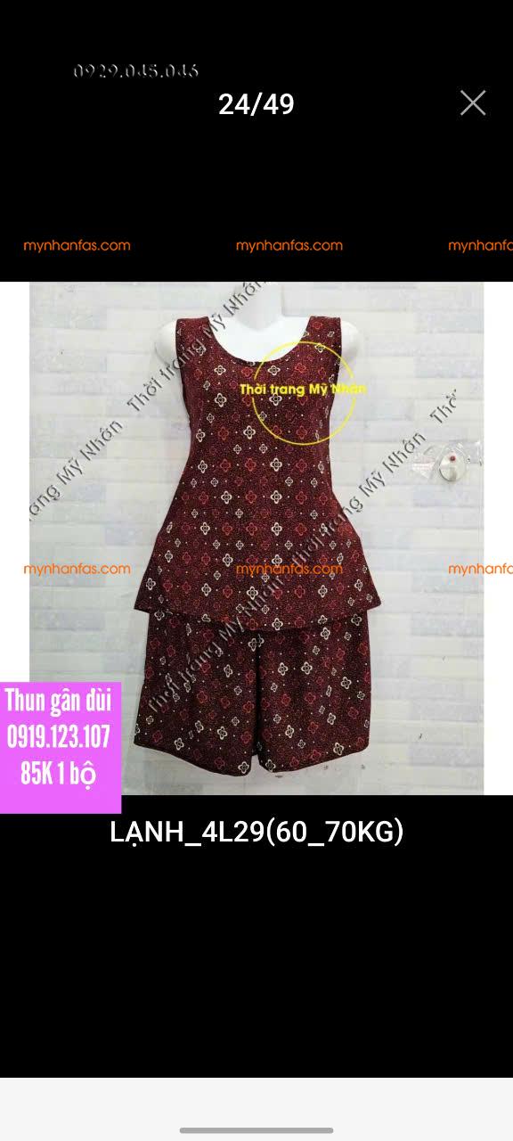 Đồ bộ nữ mặc nhà thun gân quần đùi - MYN752