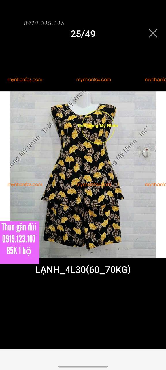 Đồ bộ nữ mặc nhà thun gân quần đùi - MYN752