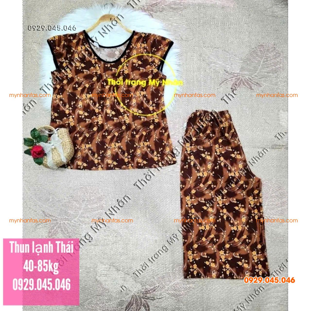 [40-95kg] Đồ bộ lửng trung niên nữ chất vải thun lạnh Thái loại 1 đẹp cao cấp - PN743