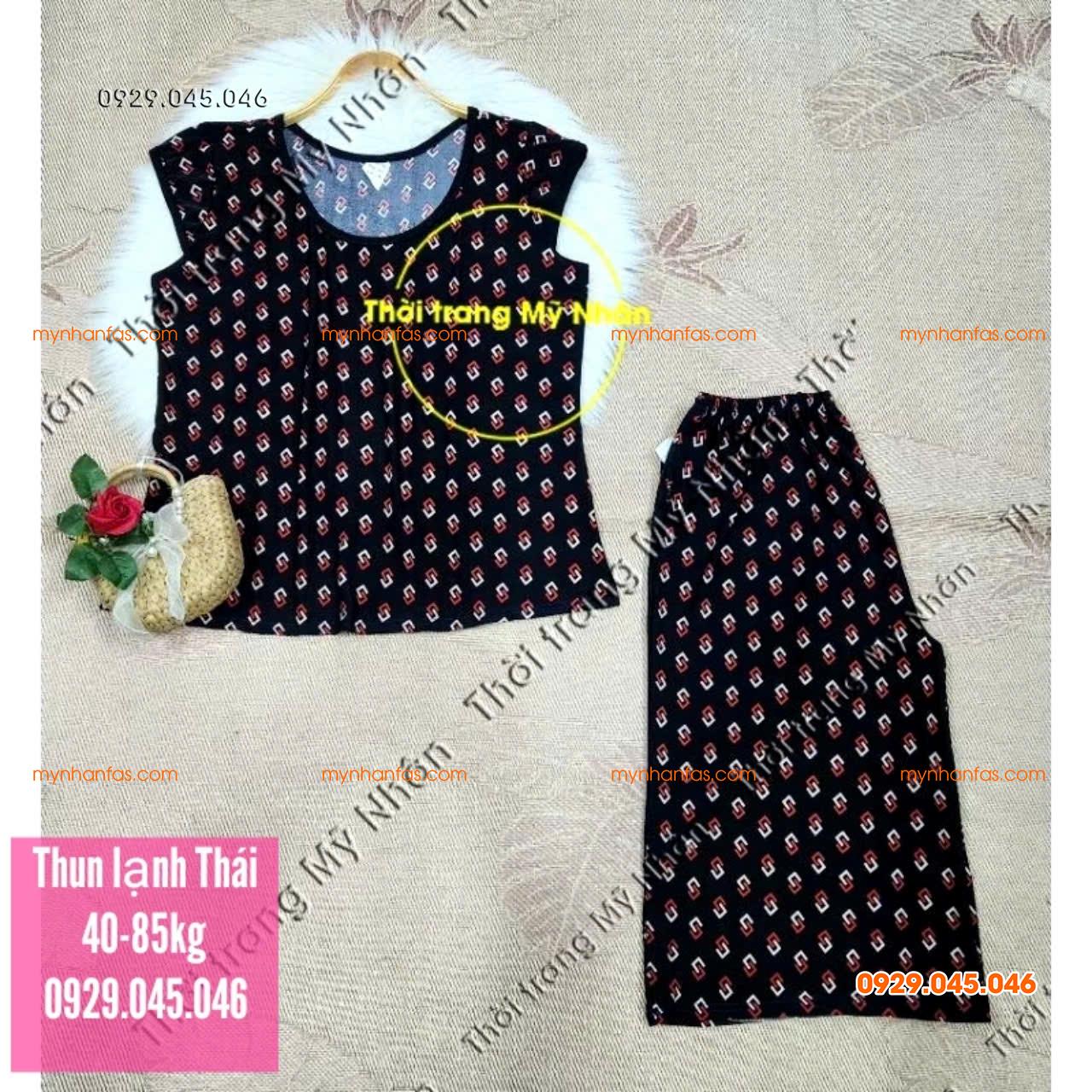 [40-95kg] Đồ bộ lửng trung niên nữ chất vải thun lạnh Thái loại 1 đẹp cao cấp - PN743