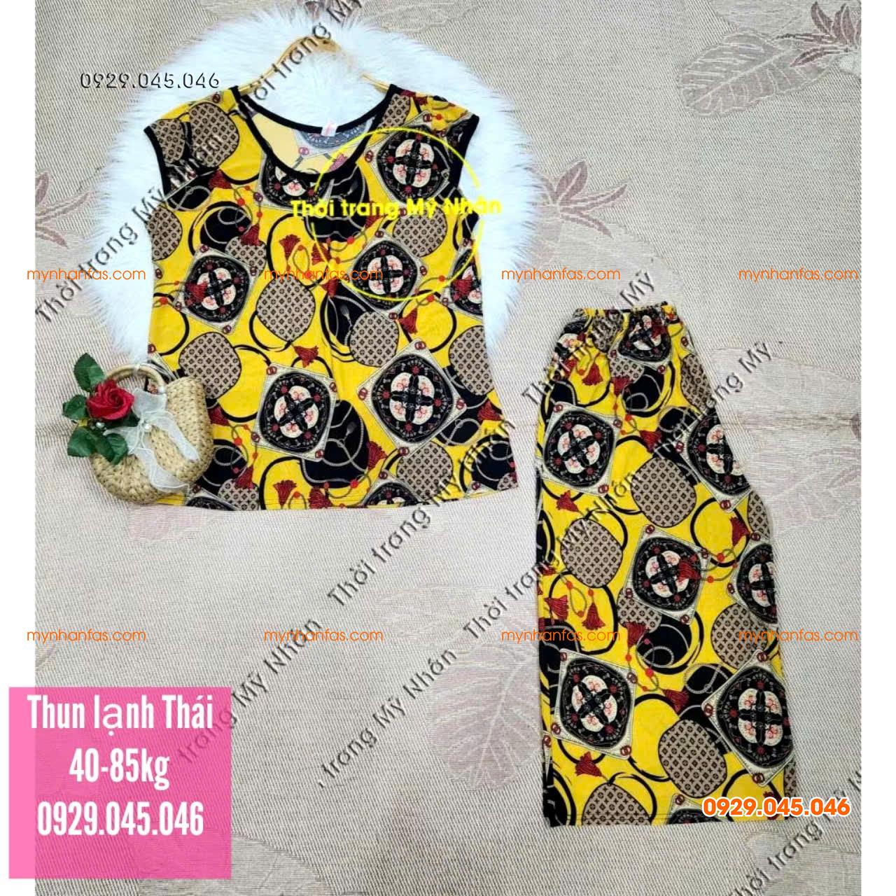 [40-95kg] Đồ bộ lửng trung niên nữ chất vải thun lạnh Thái loại 1 đẹp cao cấp - PN743
