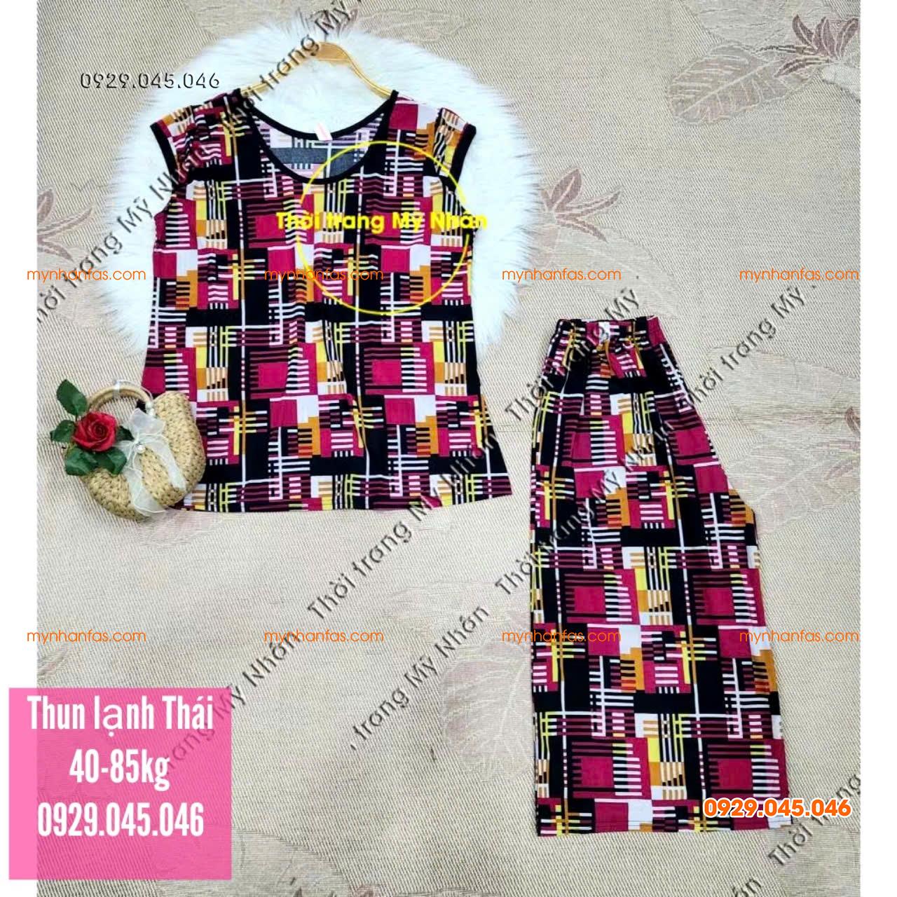[40-95kg] Đồ bộ lửng trung niên nữ chất vải thun lạnh Thái loại 1 đẹp cao cấp - PN743