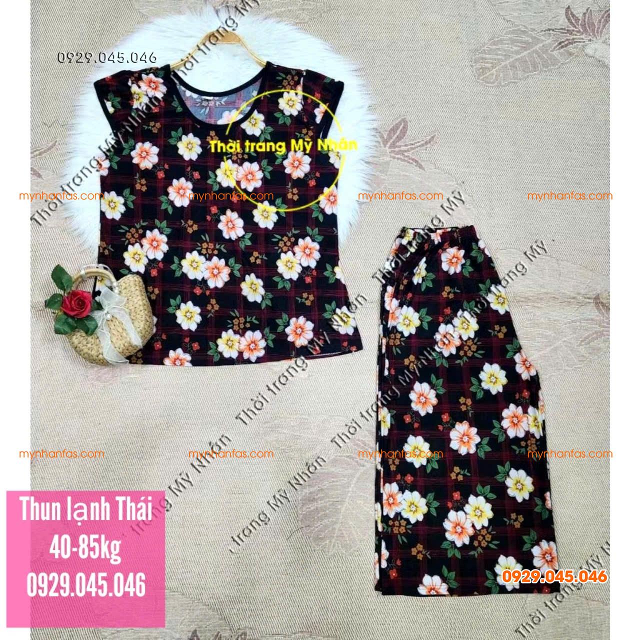 [40-95kg] Đồ bộ lửng trung niên nữ chất vải thun lạnh Thái loại 1 đẹp cao cấp - PN743