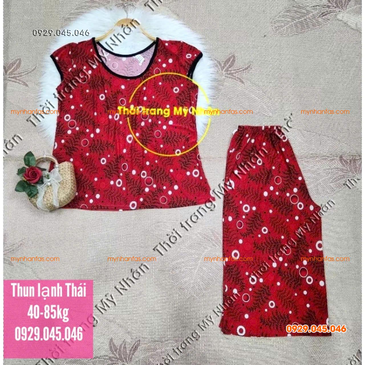 [40-95kg] Đồ bộ lửng trung niên nữ chất vải thun lạnh Thái loại 1 đẹp cao cấp - PN743