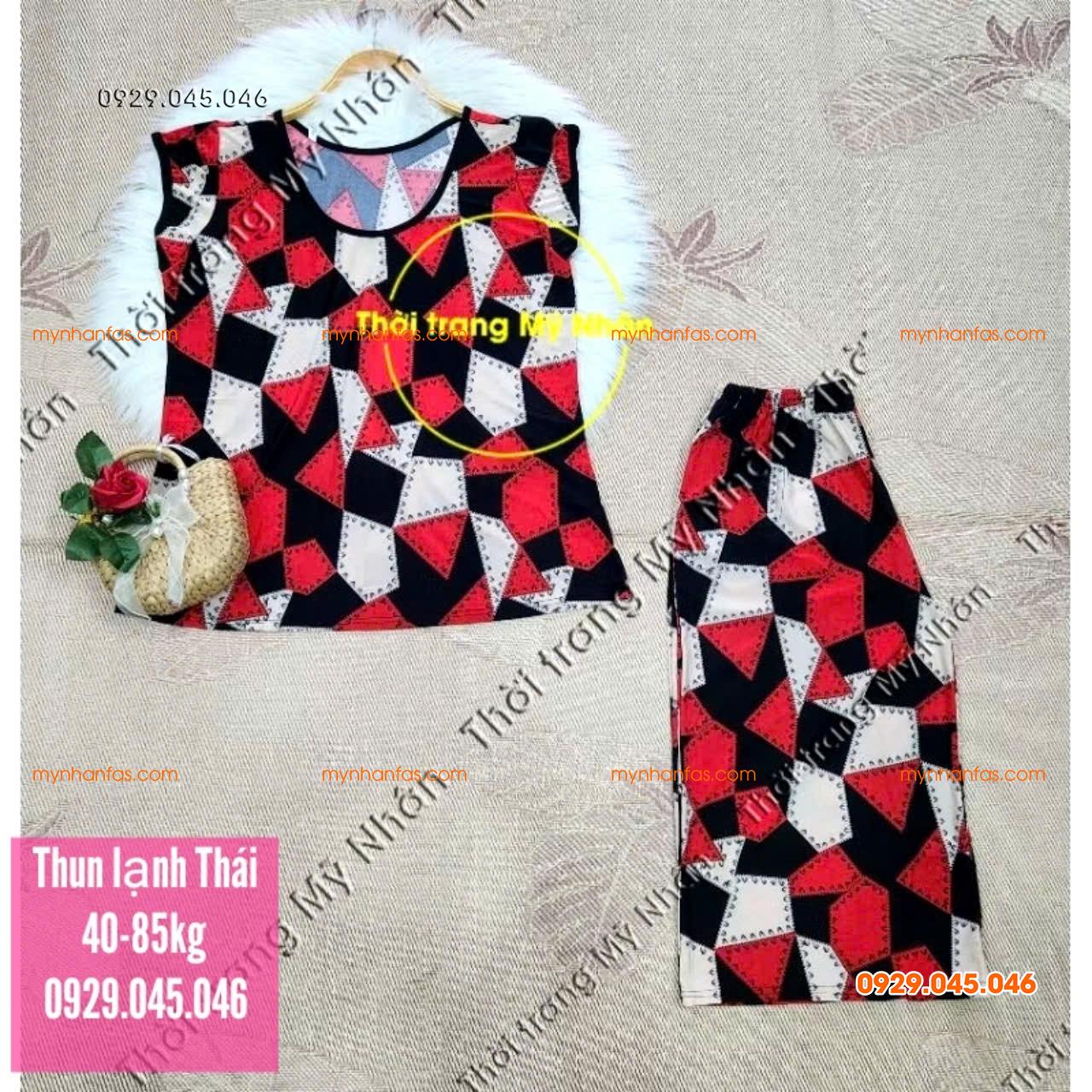 [40-95kg] Đồ bộ lửng trung niên nữ chất vải thun lạnh Thái loại 1 đẹp cao cấp - PN743