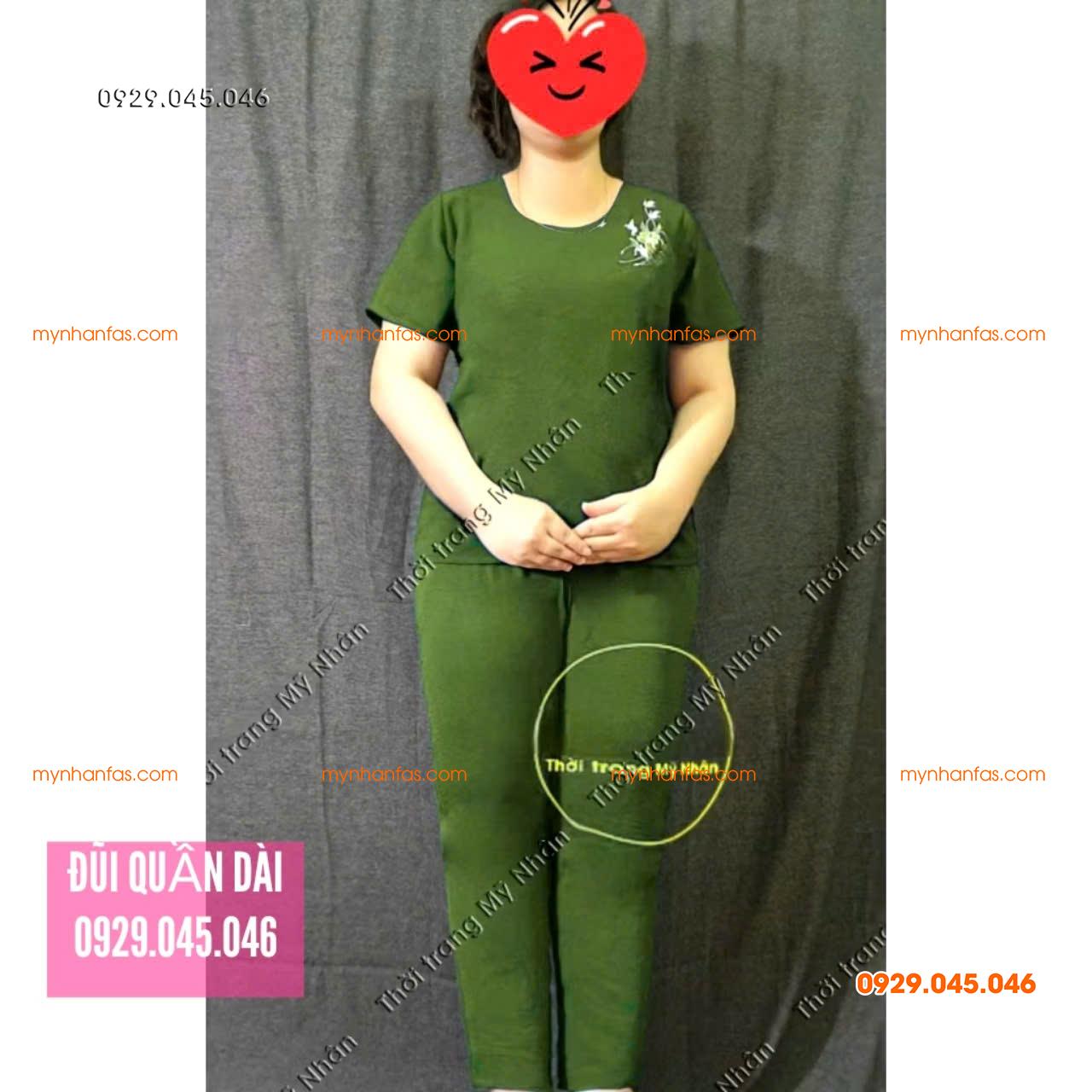 [40-70kg] Đồ bộ trung niên nữ vải đũi quần dài cao cấp thêu hoa nhiều màu đẹp - PN740