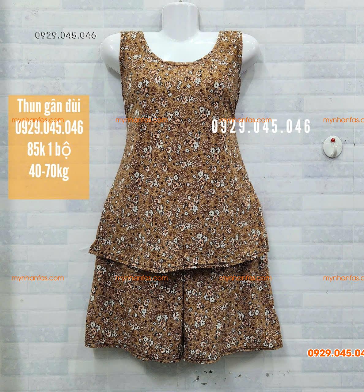[40-70] Đồ bộ trung niên quần đùi sát nách chất vải thun gân cao cấp loại 1 - PN745FAS