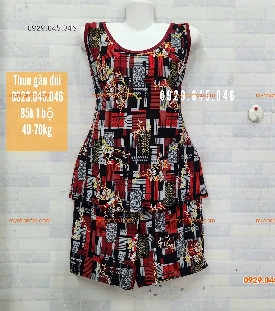 [40-70] Đồ bộ trung niên quần đùi sát nách chất vải thun gân cao cấp loại 1 - PN745FAS