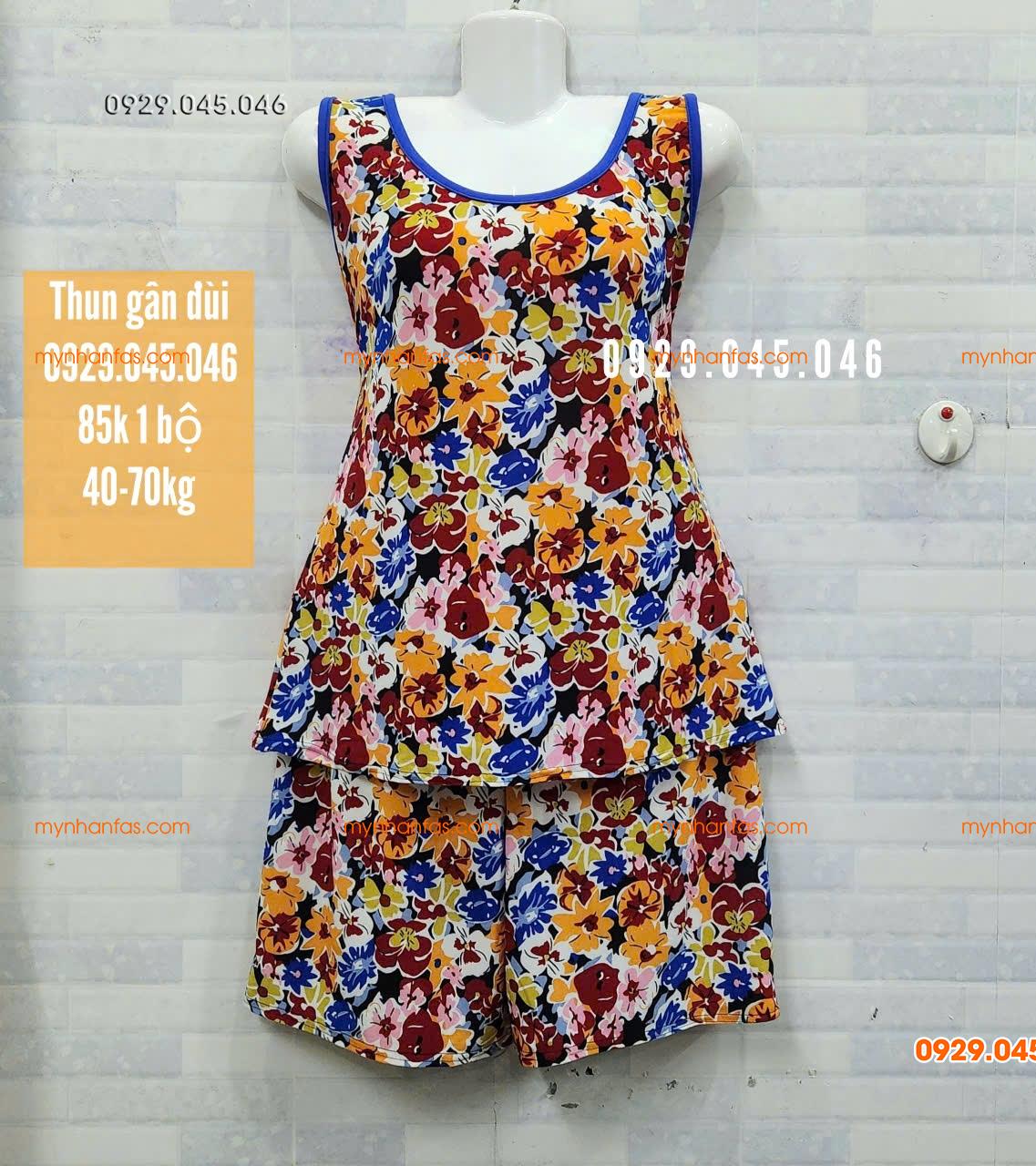 [40-70] Đồ bộ trung niên quần đùi sát nách chất vải thun gân cao cấp loại 1 - PN745FAS