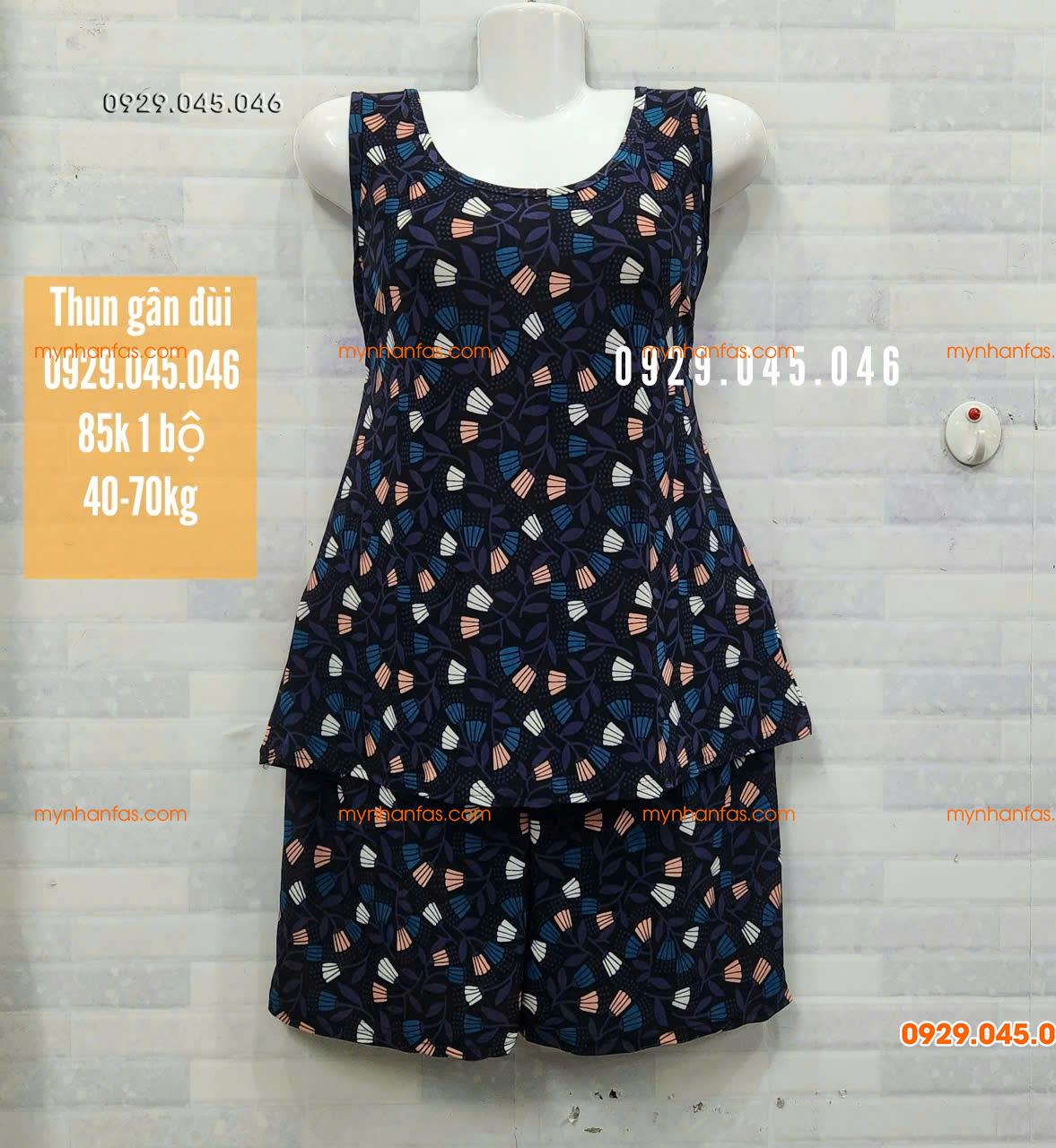 [40-70] Đồ bộ trung niên quần đùi sát nách chất vải thun gân cao cấp loại 1 - PN745FAS