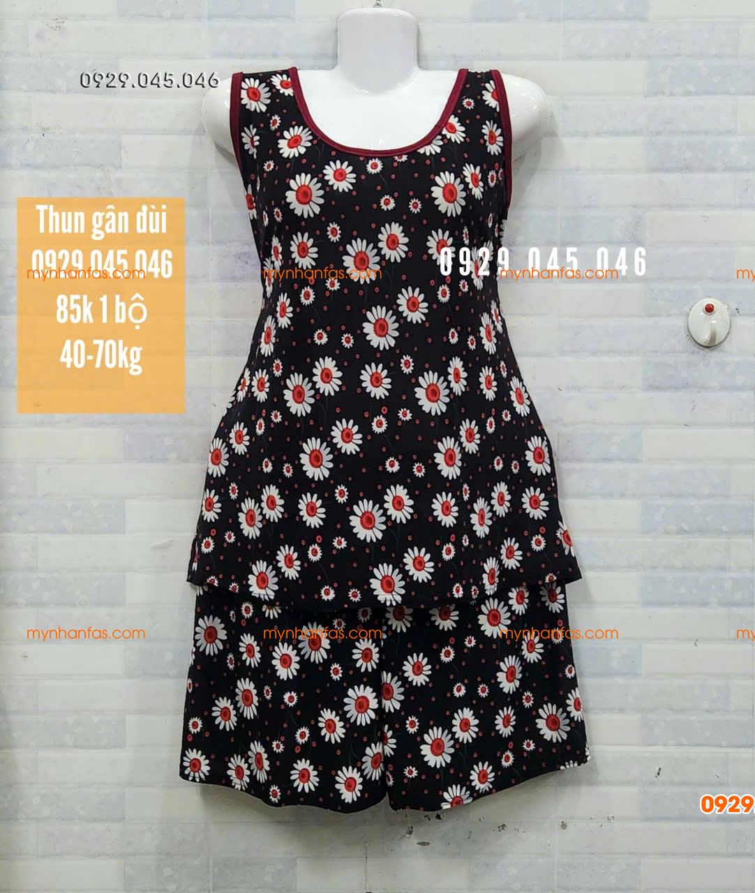 [40-70] Đồ bộ trung niên quần đùi sát nách chất vải thun gân cao cấp loại 1 - PN745FAS