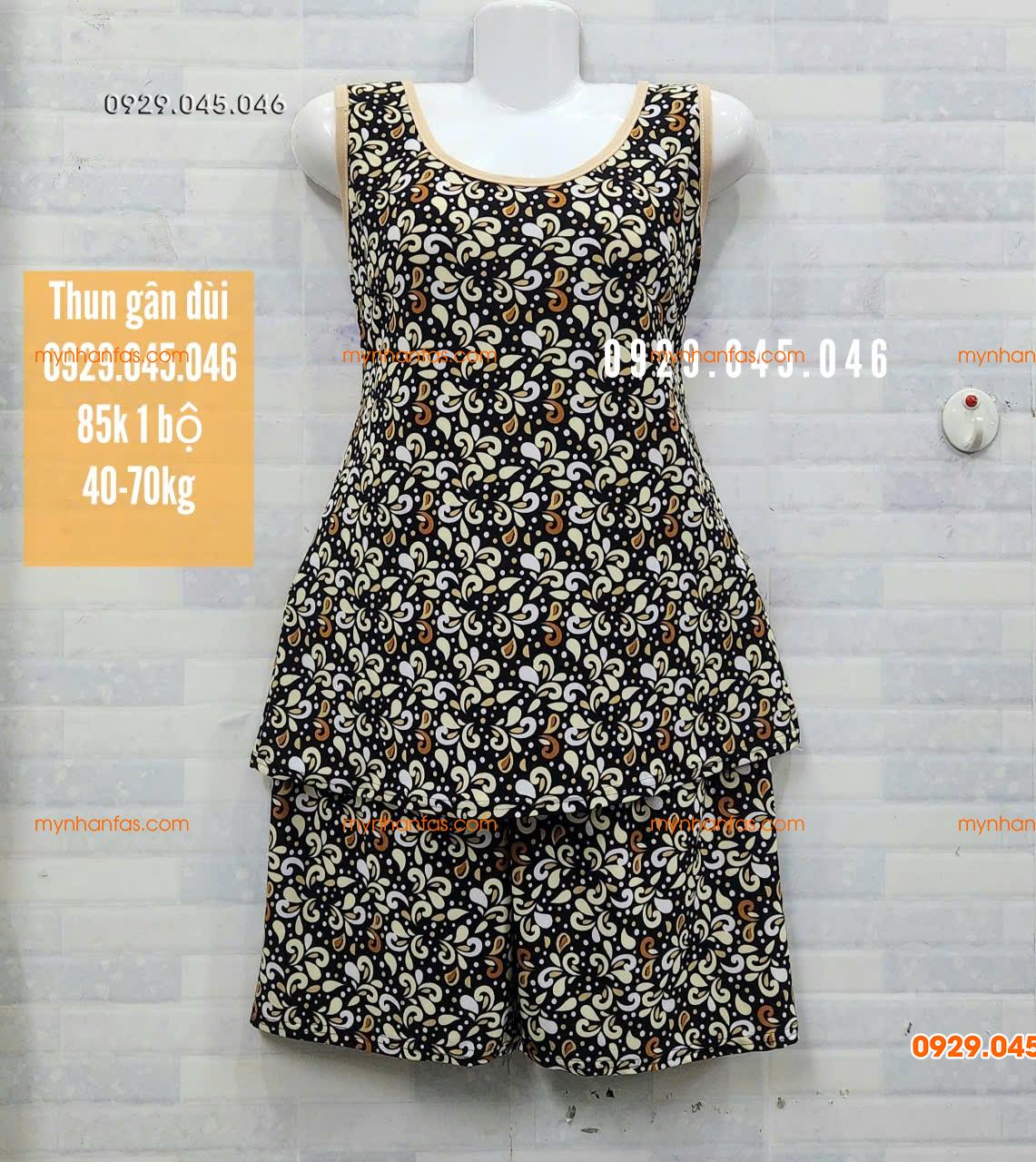 [40-70] Đồ bộ trung niên quần đùi sát nách chất vải thun gân cao cấp loại 1 - PN745FAS
