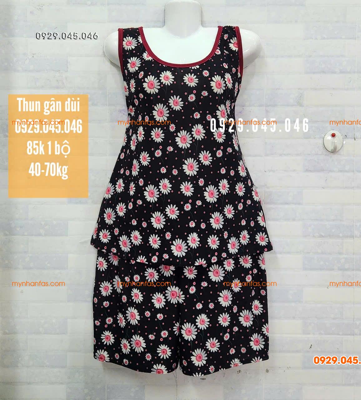 [40-70] Đồ bộ trung niên quần đùi sát nách chất vải thun gân cao cấp loại 1 - PN745FAS
