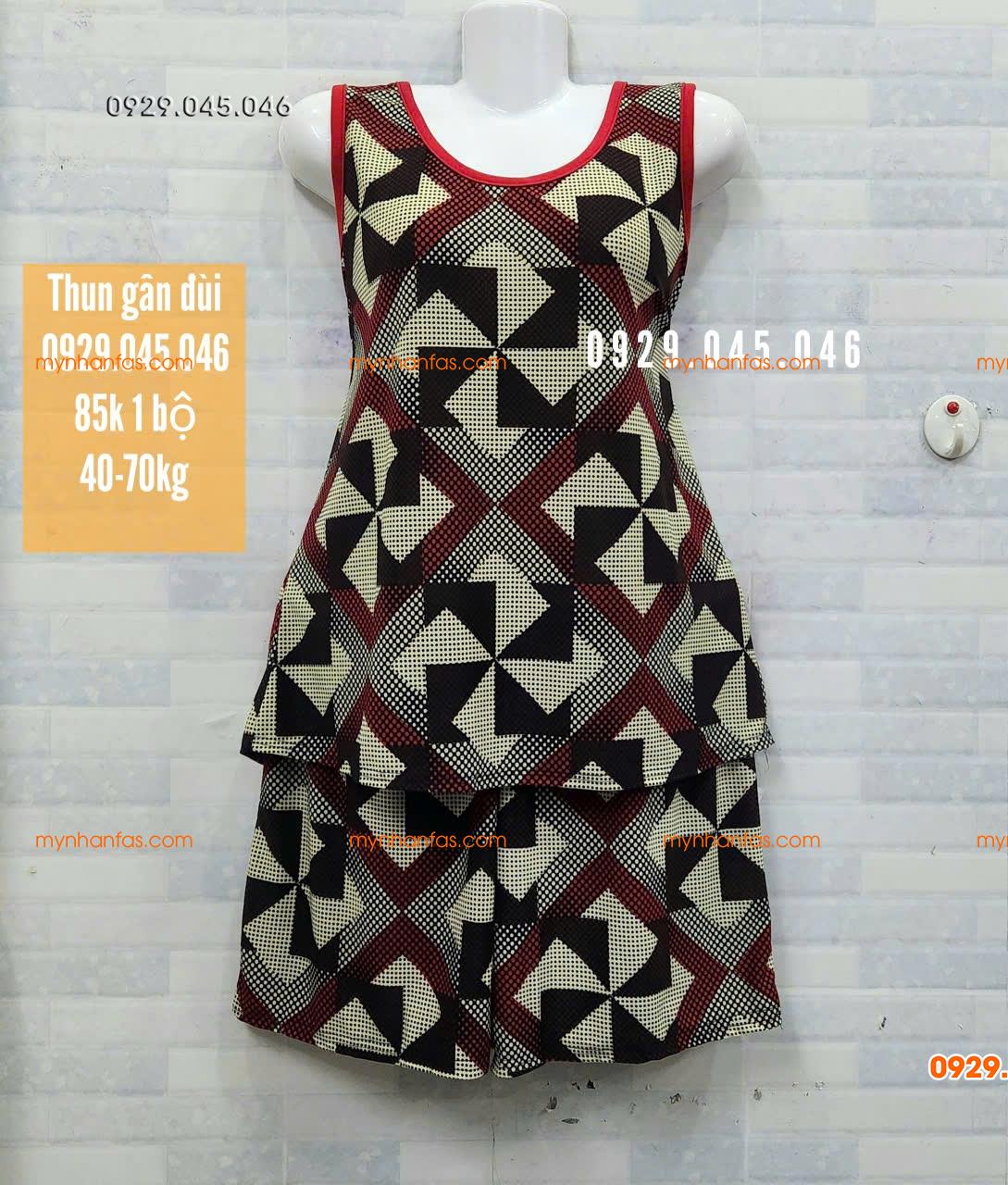 [40-70] Đồ bộ trung niên quần đùi sát nách chất vải thun gân cao cấp loại 1 - PN745FAS