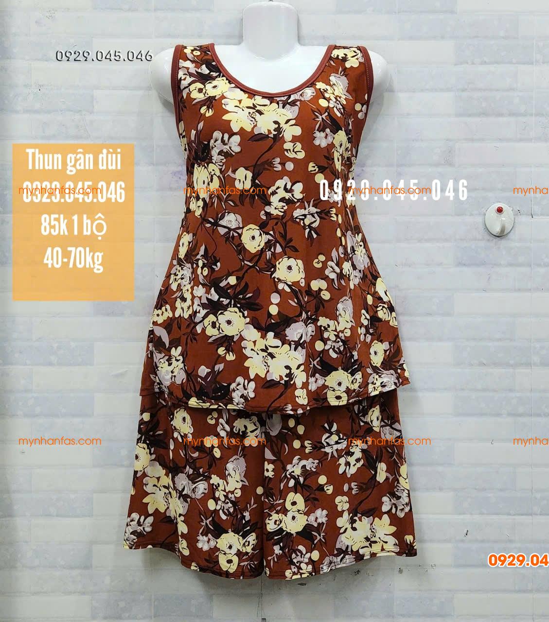 [40-70] Đồ bộ trung niên quần đùi sát nách chất vải thun gân cao cấp loại 1 - PN745FAS