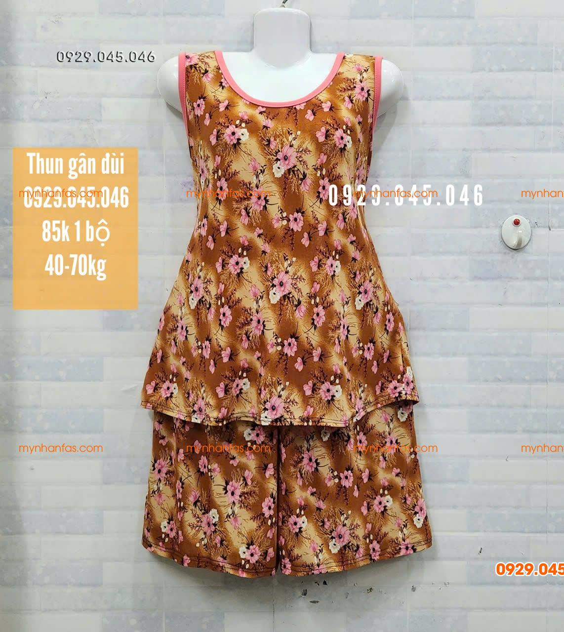 [40-70] Đồ bộ trung niên quần đùi sát nách chất vải thun gân cao cấp loại 1 - PN745FAS