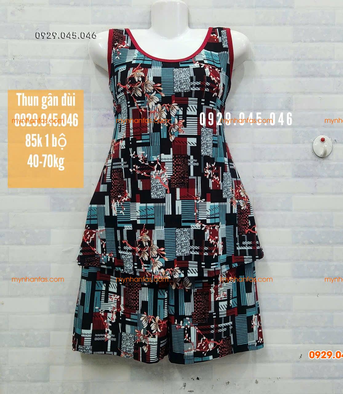 [40-70] Đồ bộ trung niên quần đùi sát nách chất vải thun gân cao cấp loại 1 - PN745FAS