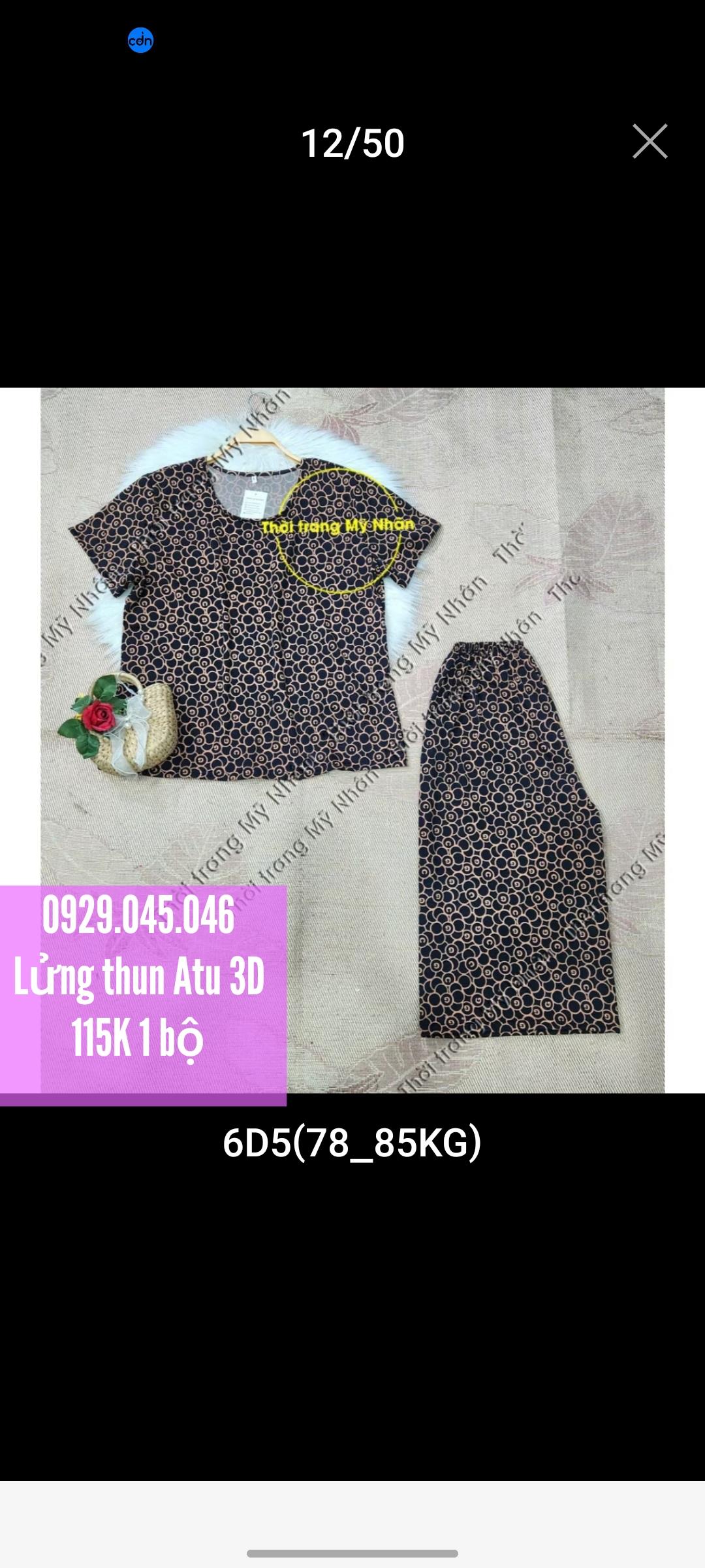 [Bigsize 40-90kg] Đồ bộ trung niên lửng thun Ati 3D đẹp cao cấp loại 1 - MN748
