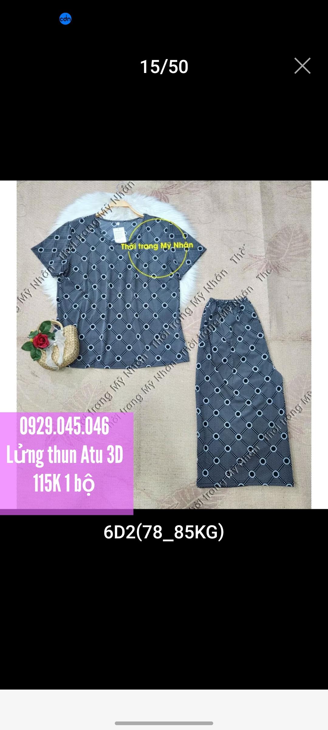 [Bigsize 40-90kg] Đồ bộ trung niên lửng thun Ati 3D đẹp cao cấp loại 1 - MN748