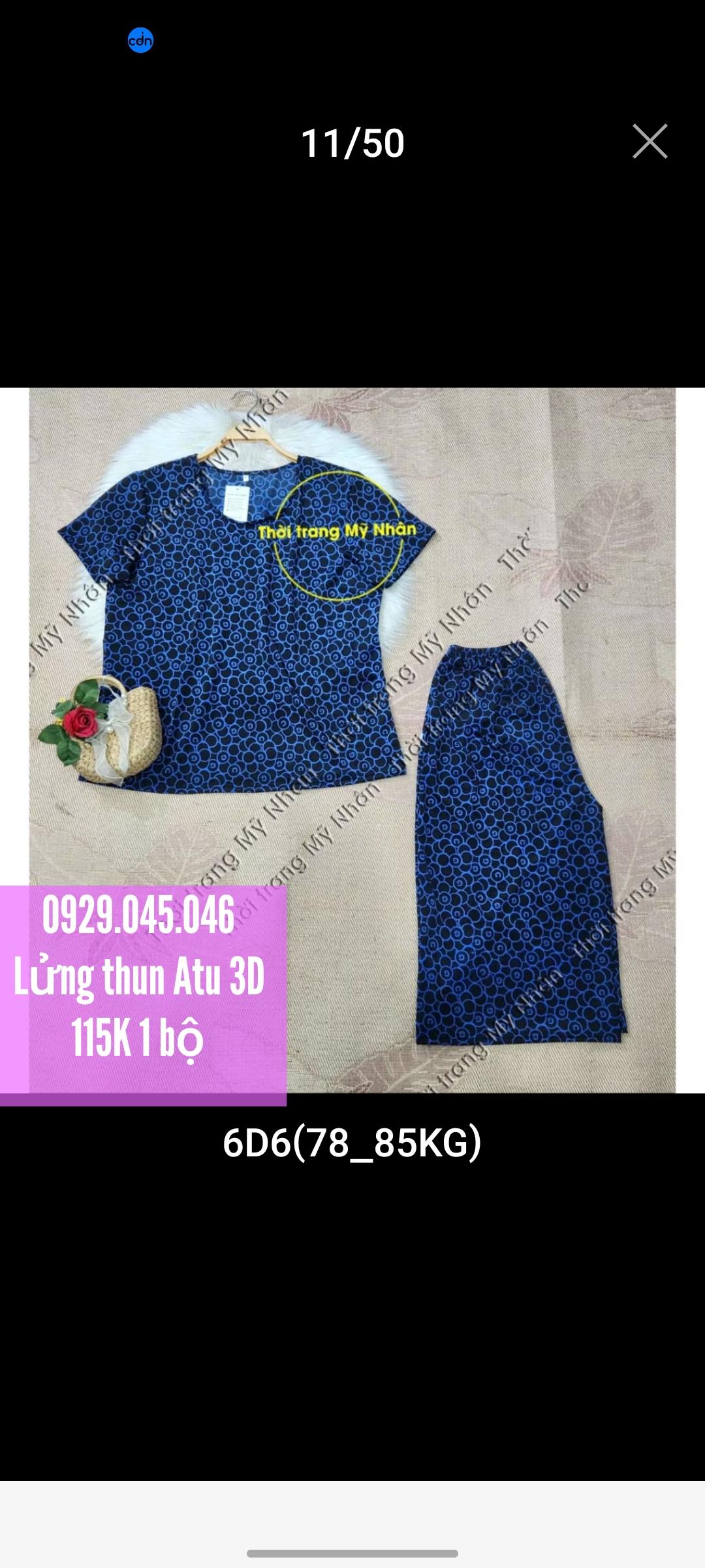 [Bigsize 40-90kg] Đồ bộ trung niên lửng thun Ati 3D đẹp cao cấp loại 1 - MN748