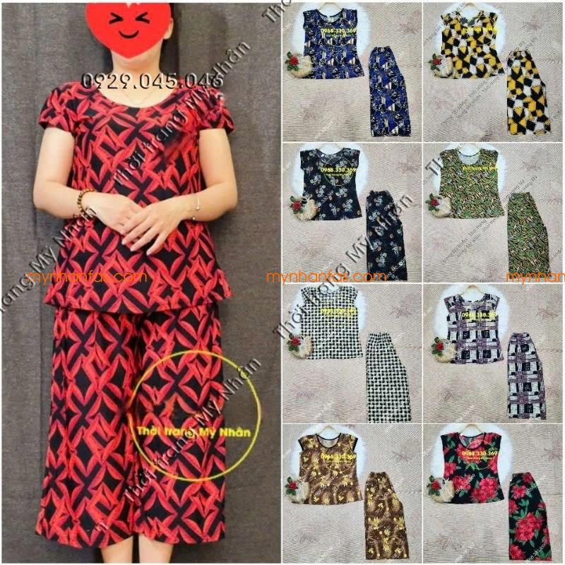 [Bigsize 40-90kg] Đồ bộ trung niên lửng thun Ati 3D đẹp cao cấp loại 1 - MN748