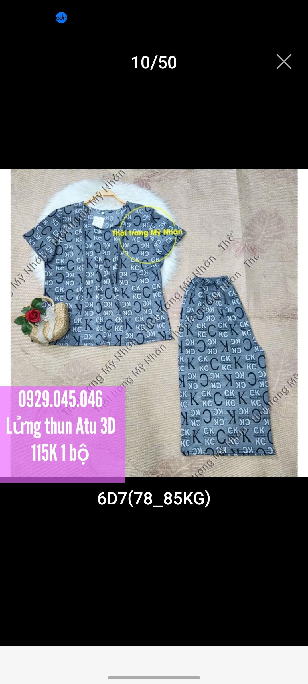 [Bigsize 40-90kg] Đồ bộ trung niên lửng thun Ati 3D đẹp cao cấp loại 1 - MN748
