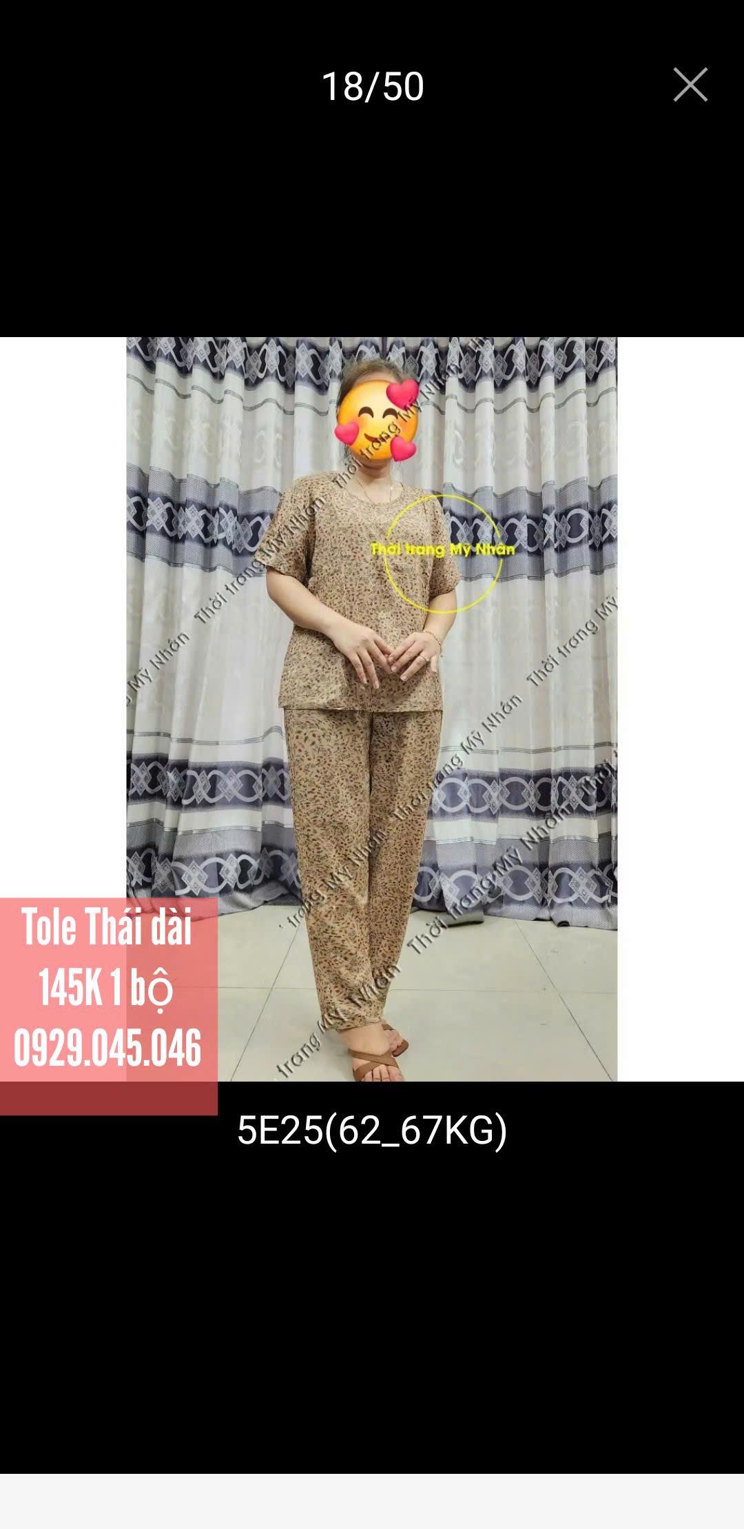 [Nhiều size 40-70kg] Đồ bộ trung niên nữ chất vải tole Thái cao cấp hàng đẹp - MNF749