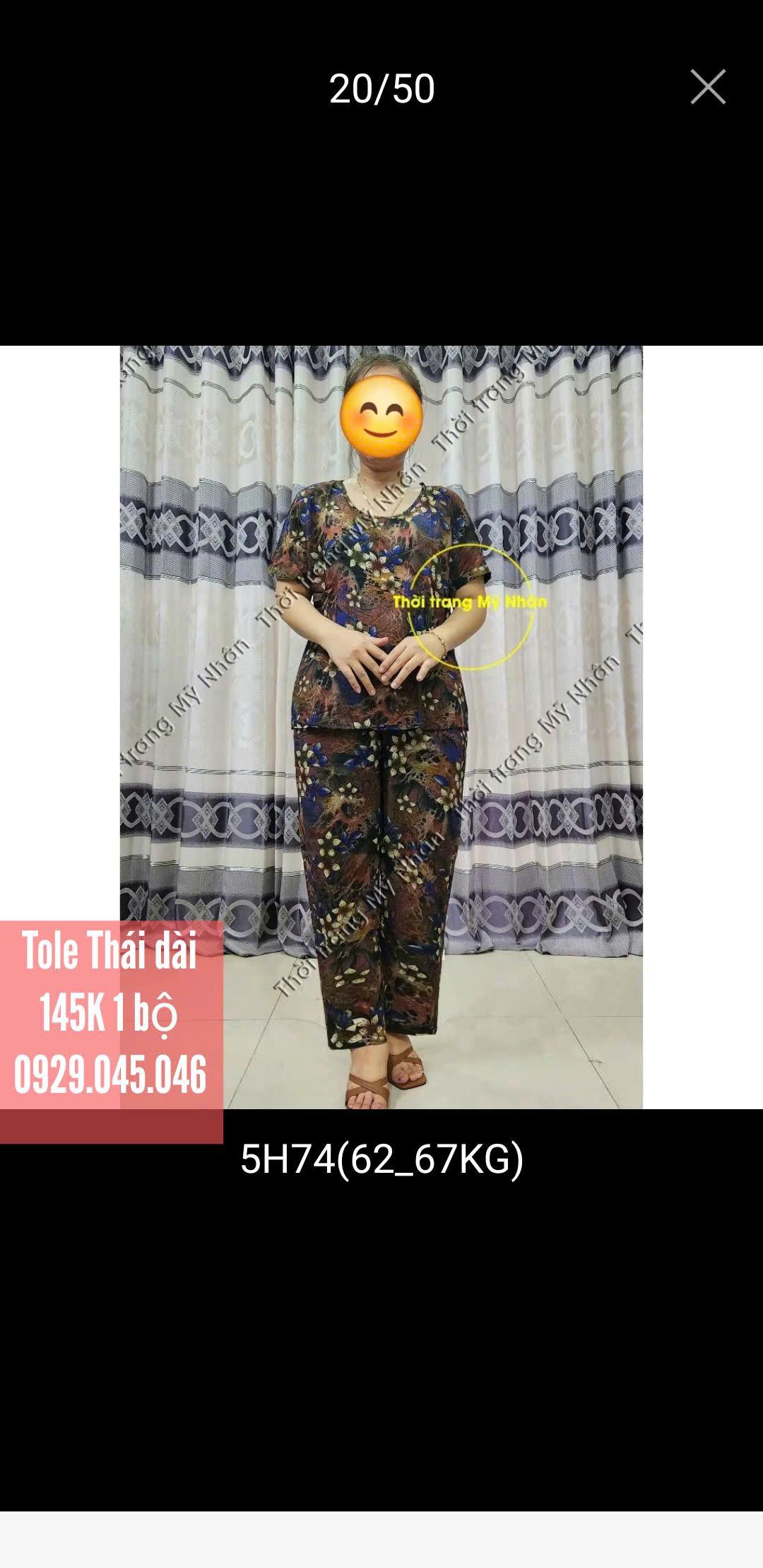 [Nhiều size 40-70kg] Đồ bộ trung niên nữ chất vải tole Thái cao cấp hàng đẹp - MNF749