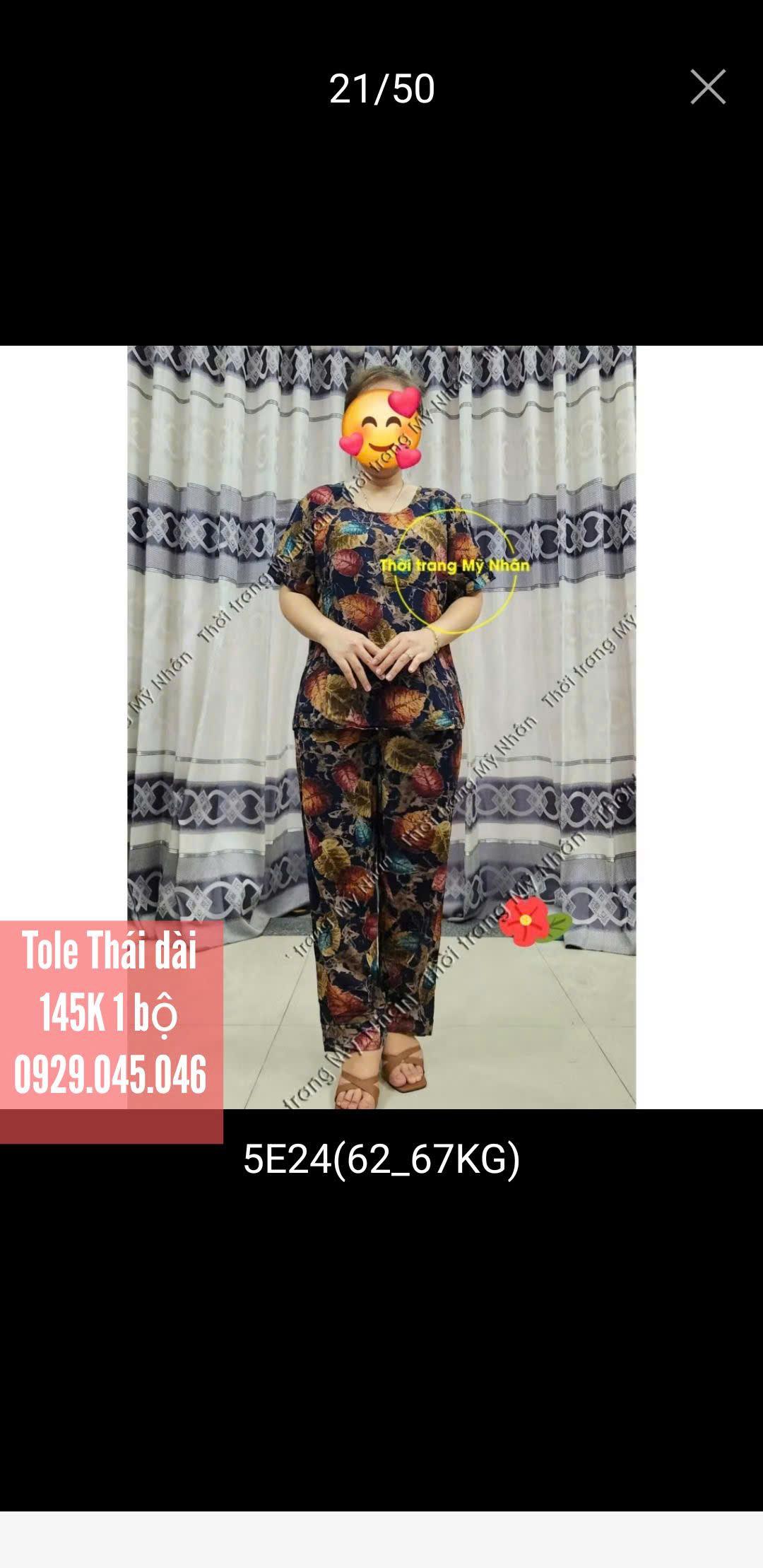 [Nhiều size 40-70kg] Đồ bộ trung niên nữ chất vải tole Thái cao cấp hàng đẹp - MNF749