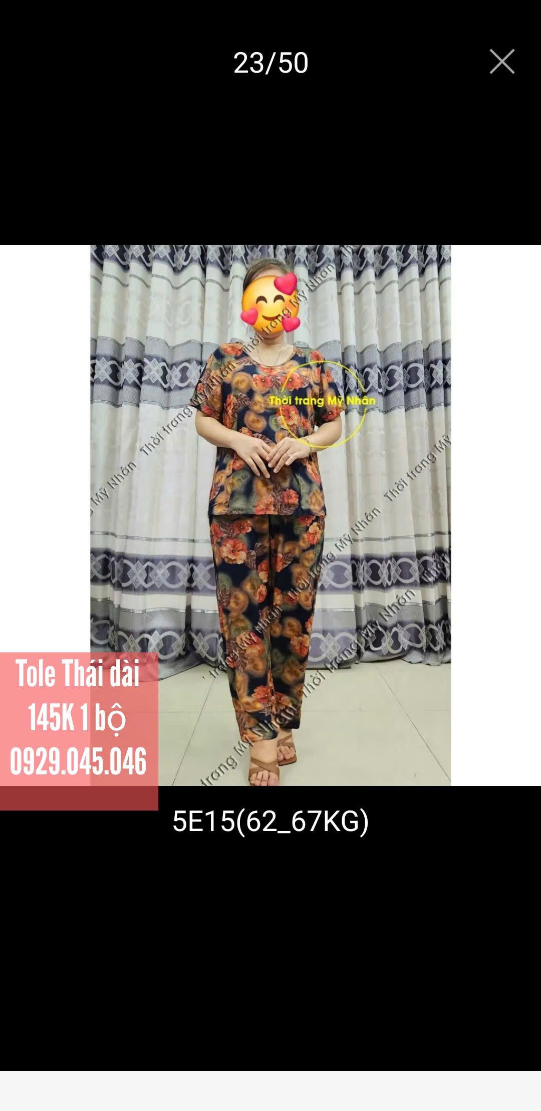 [Nhiều size 40-70kg] Đồ bộ trung niên nữ chất vải tole Thái cao cấp hàng đẹp - MNF749