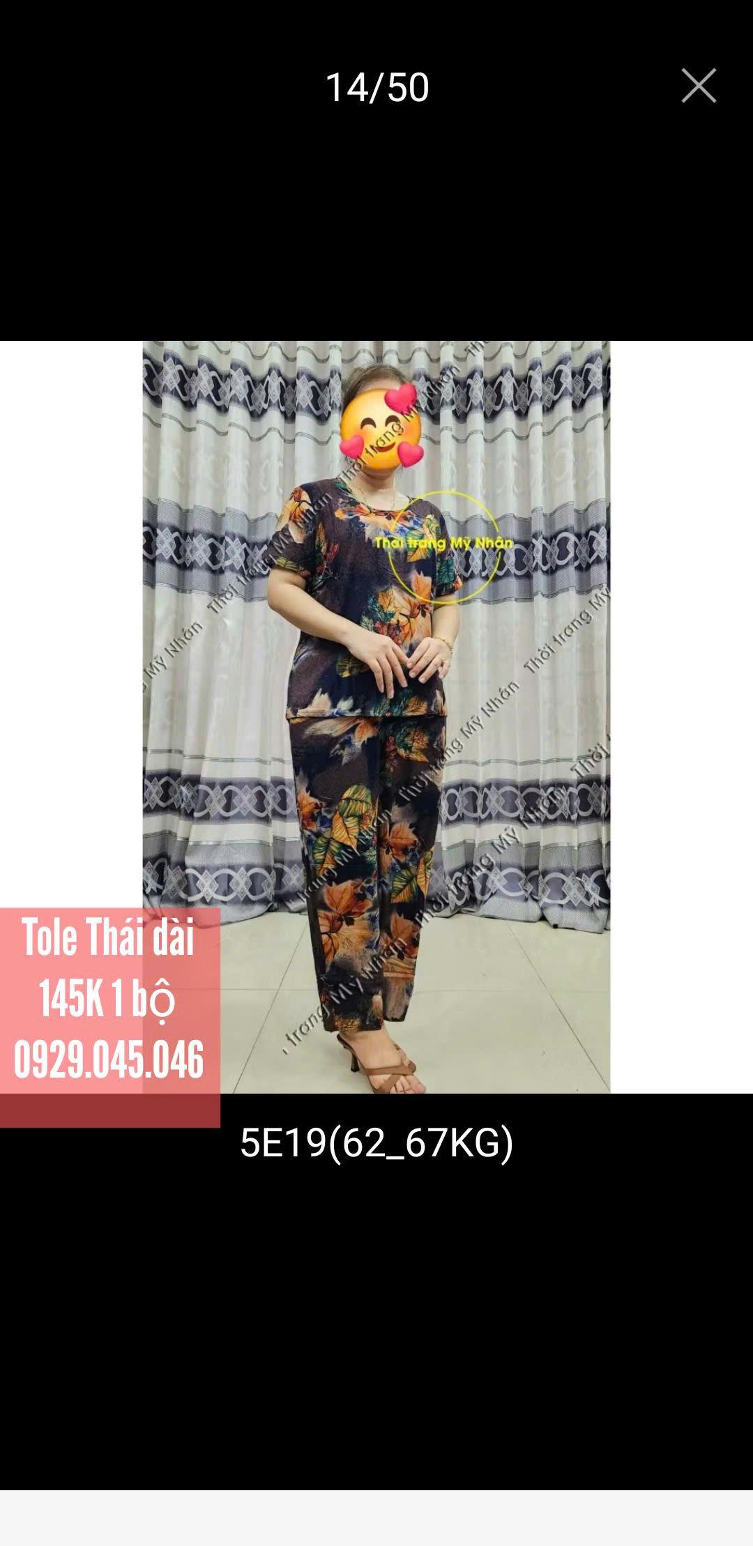 [Nhiều size 40-70kg] Đồ bộ trung niên nữ chất vải tole Thái cao cấp hàng đẹp - MNF749