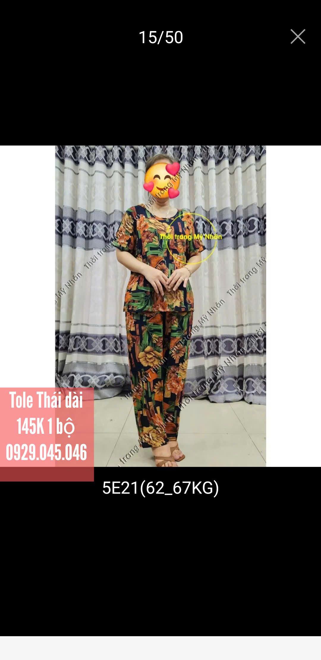 [Nhiều size 40-70kg] Đồ bộ trung niên nữ chất vải tole Thái cao cấp hàng đẹp - MNF749