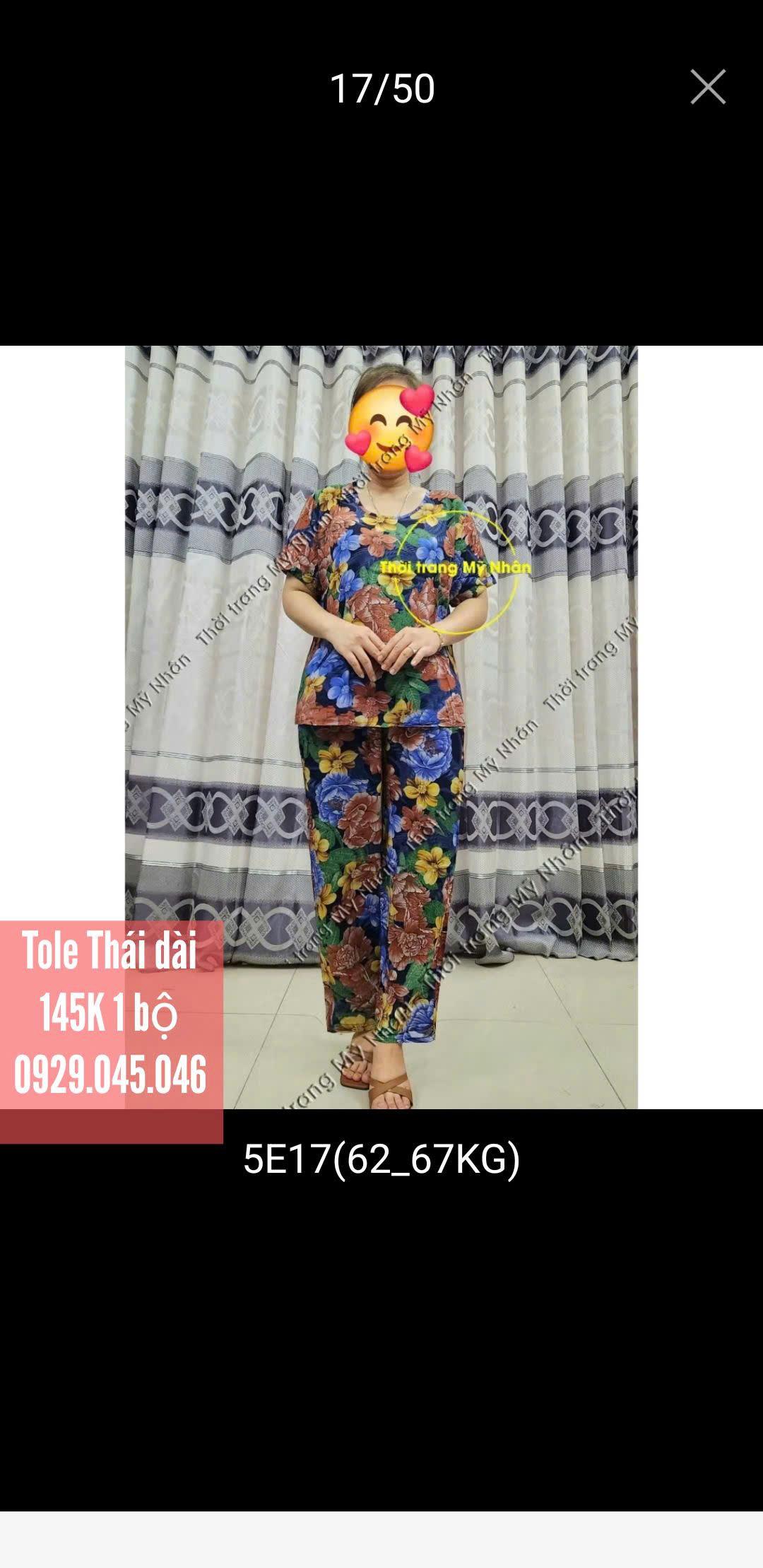 [Nhiều size 40-70kg] Đồ bộ trung niên nữ chất vải tole Thái cao cấp hàng đẹp - MNF749