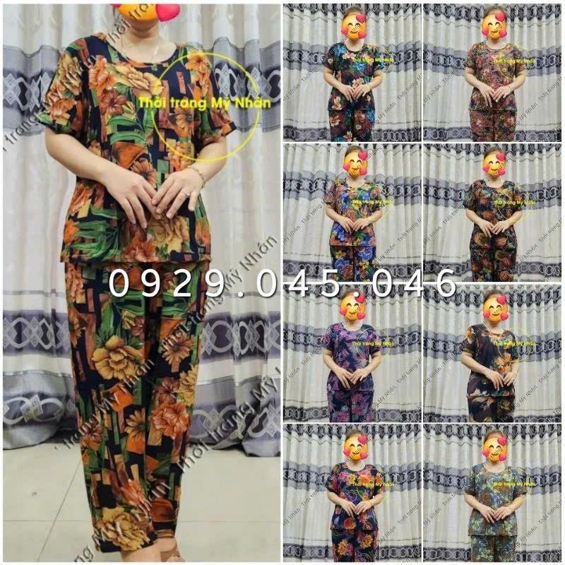 [Nhiều size 40-70kg] Đồ bộ trung niên nữ chất vải tole Thái cao cấp hàng đẹp - MNF749