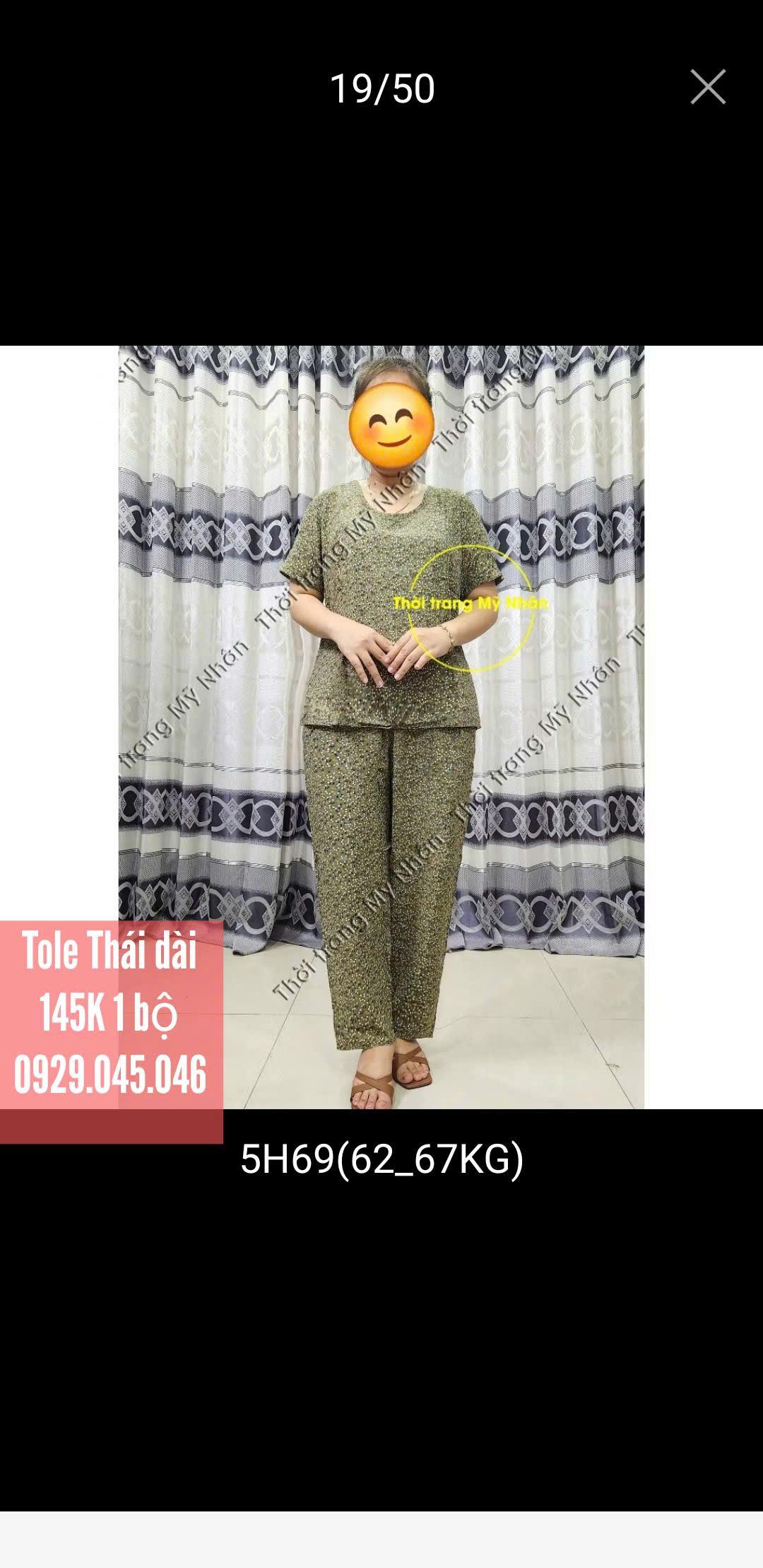 [Nhiều size 40-70kg] Đồ bộ trung niên nữ chất vải tole Thái cao cấp hàng đẹp - MNF749