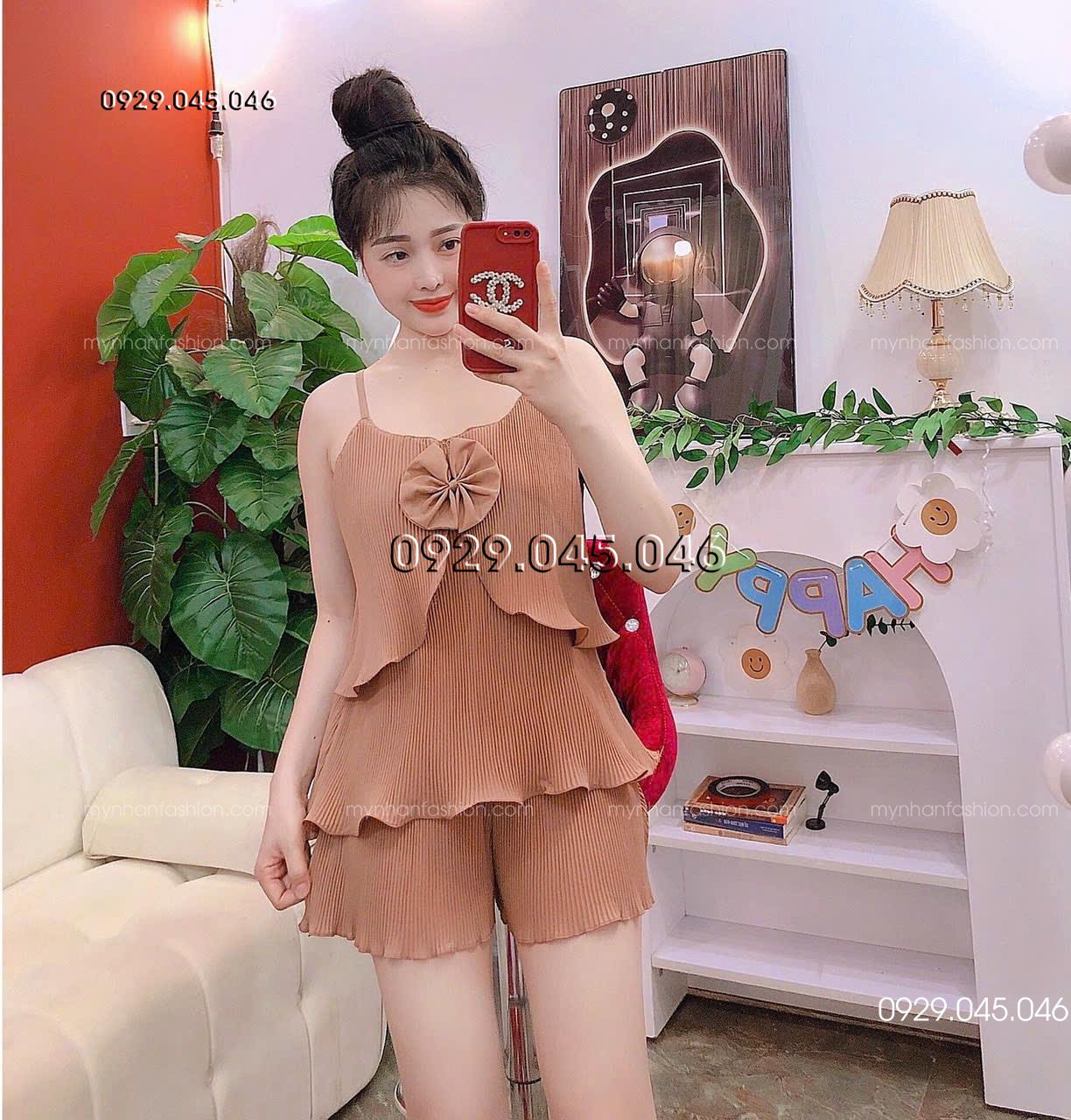 Đồ ngủ 2 dây mặc nhà vải xốp Nhật - MNFAS735