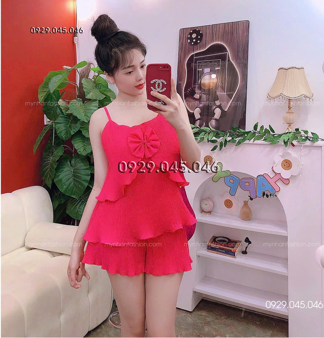 Đồ ngủ 2 dây mặc nhà vải xốp Nhật - MNFAS735